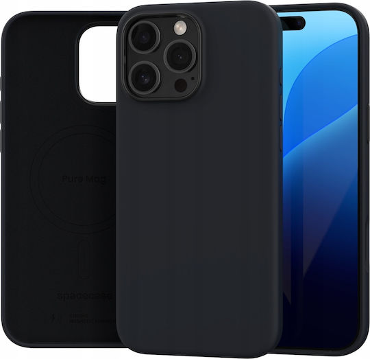 Spacecase Pure Mag Задна корица Пластмаса / Силикон Черен (iPhone 16 Pro Max)