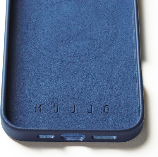 Mujjo Back Cover Piele 1mm Albastru (iPhone 16 Pro Max)