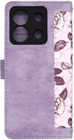 Techsuit Back Cover Synthetic Leather / Silicone with Strap Purple (Redmi Note 13 Pro 5G / Poco X6)
