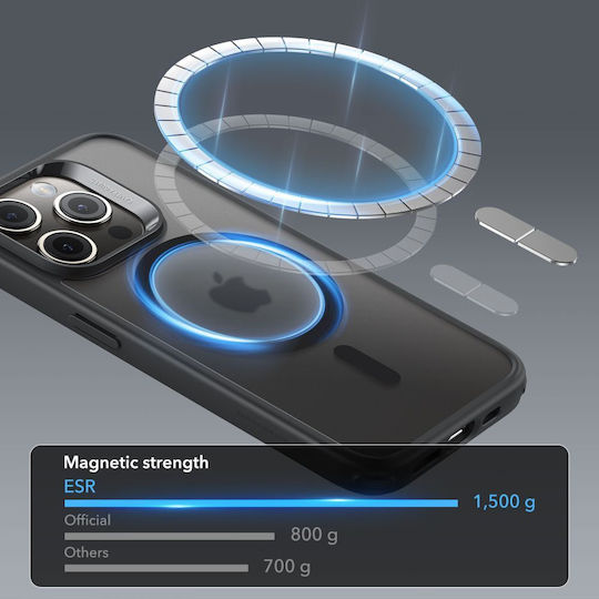 ESR Ch Halolock Umschlag Rückseite Silikon / Kunststoff 0.5mm Schwarz (iPhone 15 Pro)