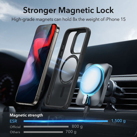 ESR Ch Halolock Umschlag Rückseite Silikon / Kunststoff 0.5mm Schwarz (iPhone 15 Pro)