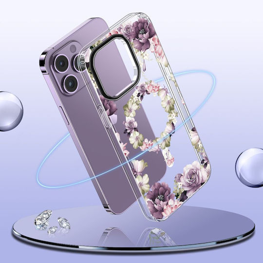 Tech-Protect Magmood Magsafe Back Cover Πλαστικό Rose Floral (iPhone 14 Pro)