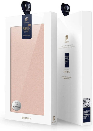Dux Ducis Skin Pro Buchen Sie Synthetisches Leder / Leder Rosa (Samsung S24 Ultra)