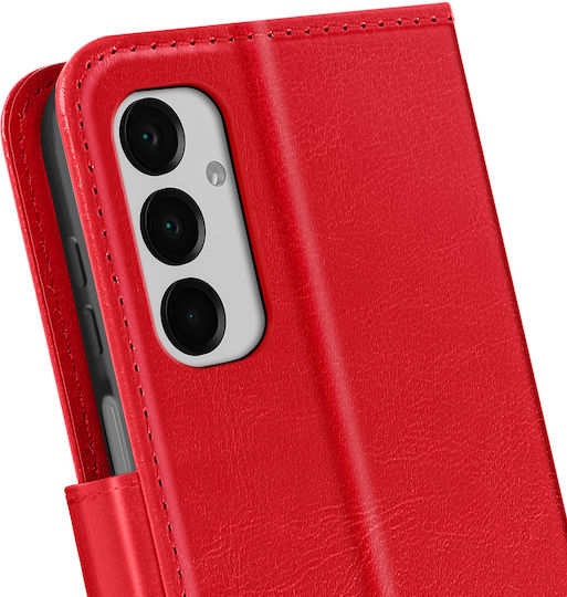 Калъф Mayaxess за Samsung Galaxy A16 с портфейл и връзка, червен