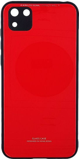 Forcell Glass Back Cover Πλαστικό Κόκκινο (Huawei Y5p)