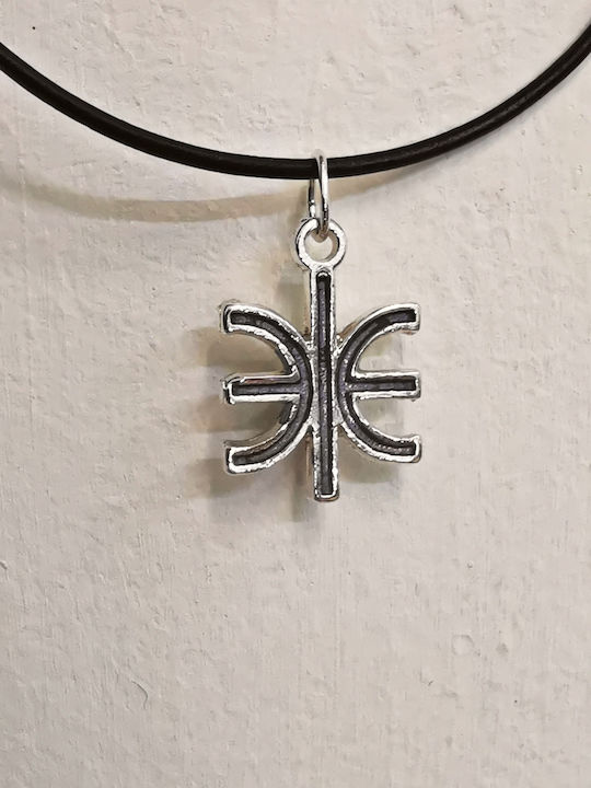 Delphikon Epsilon Silver Plated Leather Cord Clasp