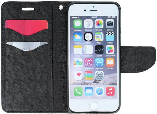 Fancy Wallet Synthetic Leather Black (Galaxy A03s)