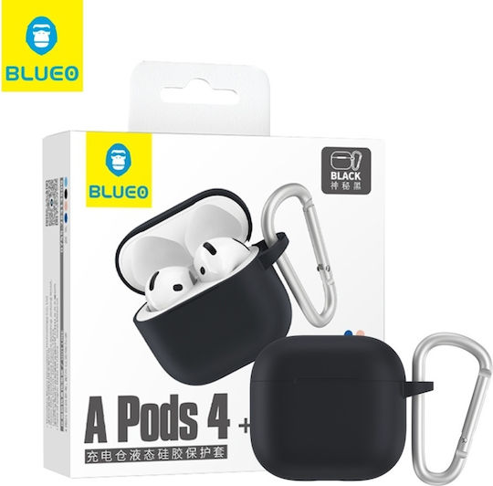 Blueo Schwarze Silikonhülle für Apple AirPods 4 / 5