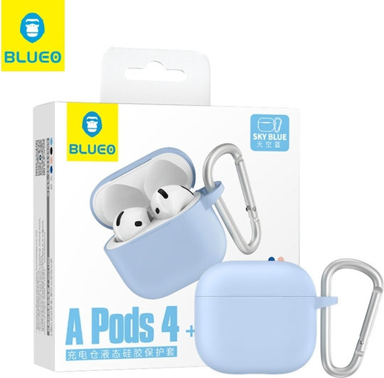 Blueo Hülle Silikon in Hellblau Farbe für Apple AirPods 4