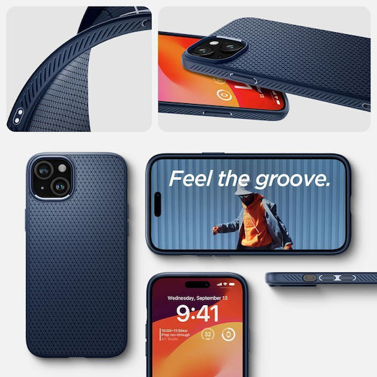 Spigen Liquid Air Back Cover Silicone Navy Blue (iPhone 15)