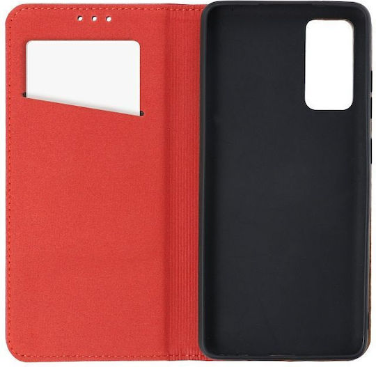 Forcell Leather Smart Pro Buchen Sie Silikon / Leder Rot (Redmi Note 12 4G)