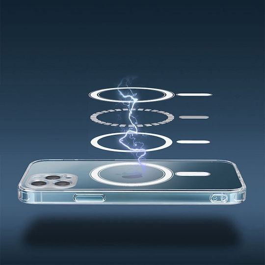 Mag Cover Umschlag Rückseite Kunststoff / Silikon Magnetisch Transparent (iPhone 13 Pro Max)