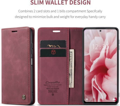 Caseme Luxury Wallet Synthetic Leather Plum (Redmi Note 11 Pro)
