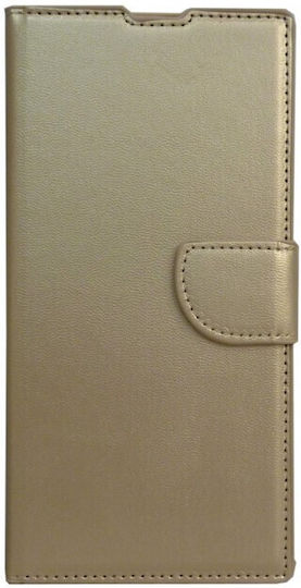 Книга Изкуствена кожа Златист (Redmi Note 7 / 7 Pro)