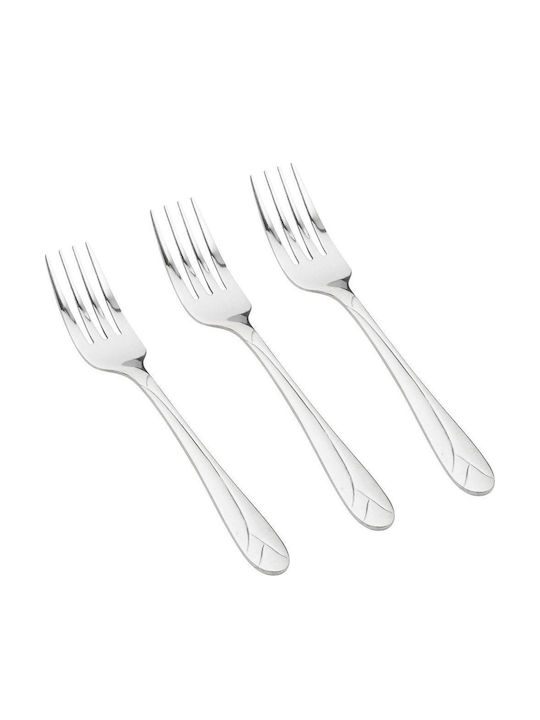 Nava Inox Fruit/Dessert Fork Set Silver Acer 14cm 3pcs Nava Inox Fruit/Dessert Fork Set Silver Acer 14cm 3pcs