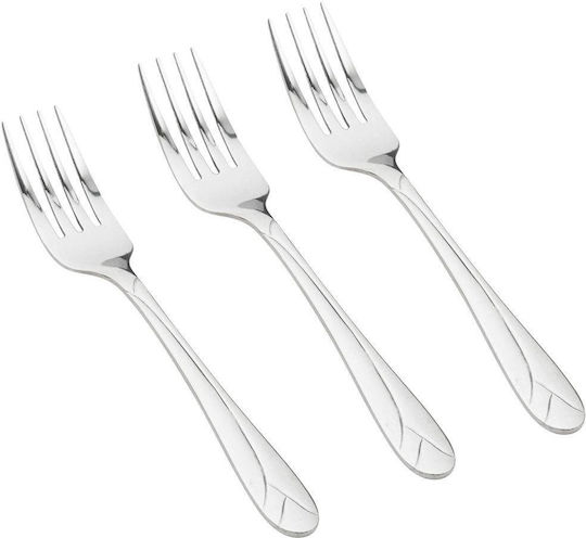 Nava Inox Fruit/Dessert Fork Set Silver Acer 14cm 3pcs Nava Inox Fruit/Dessert Fork Set Silver Acer 14cm 3pcs