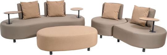 Garten- und Outdoor-Möbelsets Wohnzimmer Typsatz 4 Stück Braun mit Kissen Garten- und Outdoor-Möbelsets Wohnzimmer Typsatz 4 Stück Braun mit Kissen