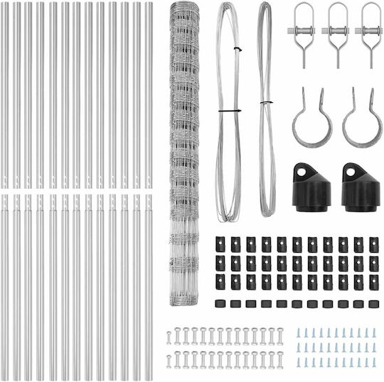 vidaXL Verzinkter Silber Drahtzaun 1,6x25m