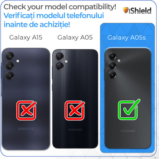Samsung Galaxy A05s Hybrid Armor Dual Shockproof Rotierende Ring Griff Stand Funktion Kompatibel mit Magnetischer Autohalterung Nitro Ishield Schwarz