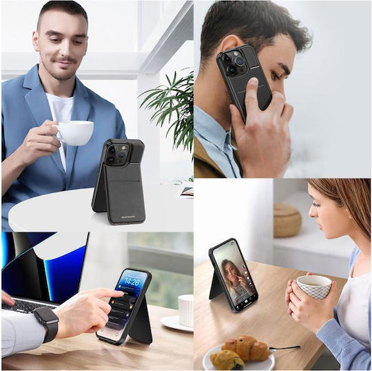 Dux Ducis Wallet Δερμάτινο / Δερματίνης / Σιλικόνης Μαύρο (iPhone 15 Pro Max)