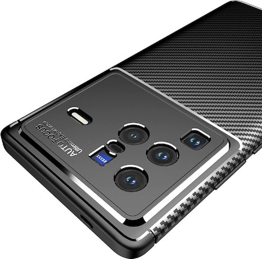 Ancus AutoFocus Carbon Fiber Umschlag Rückseite Silikon Schwarz (Vivo X80)