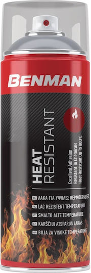 Benman Σπρέι Βαφής Heat Resistant Lacquer 800‎°C Υψηλής Θερμοκρασίας Ασημί 400ml