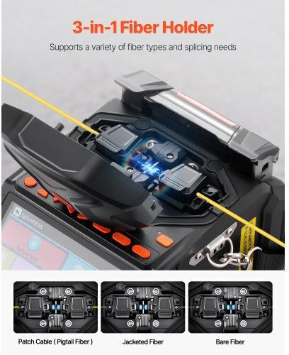 Vevor Set Optic Fiber Fusion Splicer Cu Baterie Și Husă