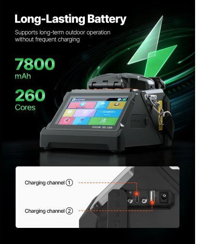 Vevor Set Optic Fiber Fusion Splicer Cu Baterie Și Husă