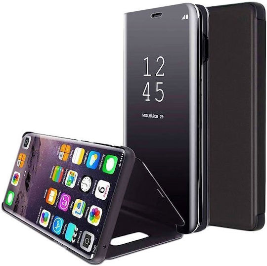 Xiaomi Redmi Note 6 Pro Book Slim Line Luxury Clear View Standing Cover Case Black Oem