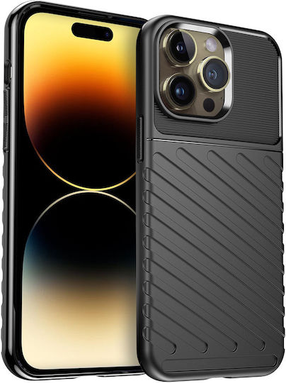 Powertech Thunder Back Cover Silicon Negru (iPhone 14 Pro)