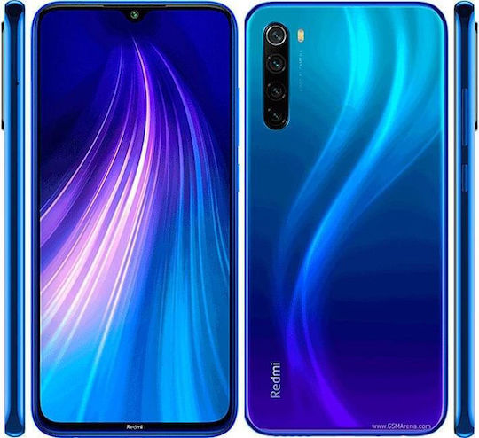 Book Δερματίνης Μπλε (Redmi Note 8)