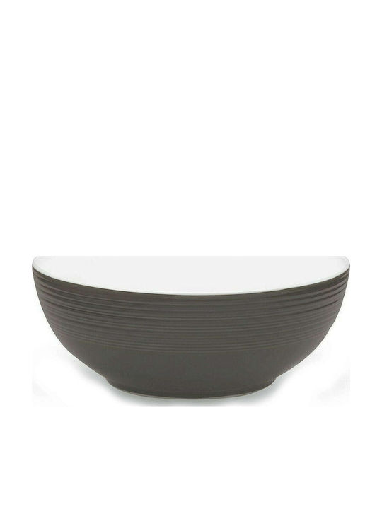Cryspo Trio Jasper Porcelain Salad Bowl Grey 25x25cm