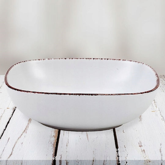 Nava Sugar Σαλατιέρα Κεραμική Λευκή 16.5x16.5cm