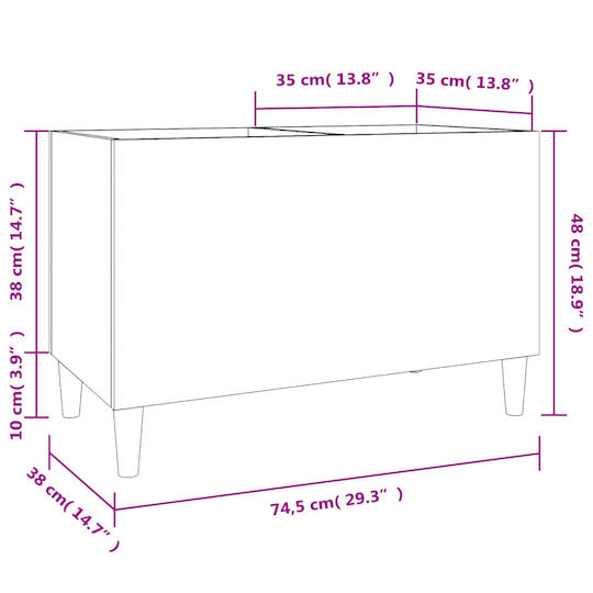 vidaXL Мебел за Hi-Fi Кафяв 38x74.5x48см