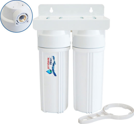 Proteas Filter Water Filtration System Double Under Sink Micron ½" EW-013-0204