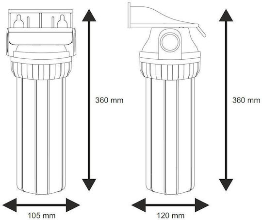 Aqua Filter FHPR34-HP1 Συσκευή Φίλτρου Νερού Μονή Κεντρικής Παροχής / Κάτω Πάγκου Διατομής 3/4''