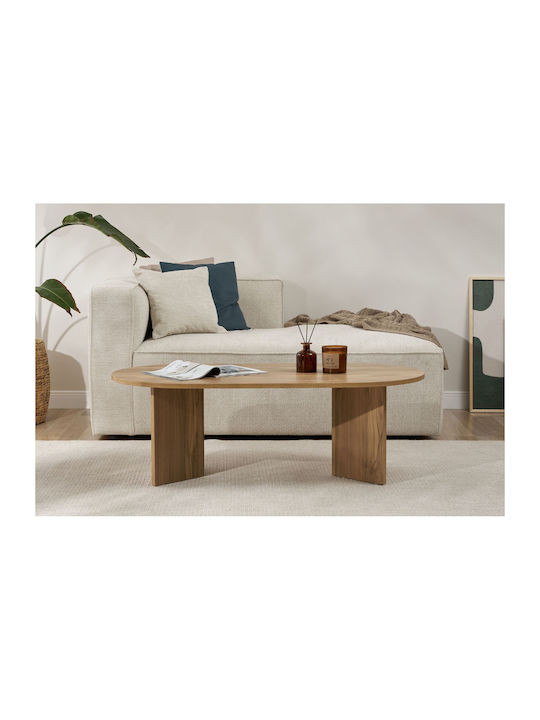 Овално Централно Кафе Масичка Sable Дървено Кафяво Ш119xД60xВ40см
