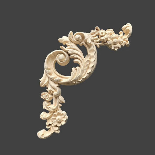 Wooden Carved Set Solid Wood Corners 2 Pieces 17x13cm Dhw-46