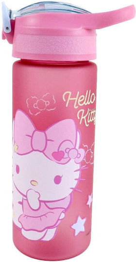 Gim Hello Kitty Kunststoff Kinder Trinkflasche Hello Kitty mit Stroh Mehrfarbig 600ml
