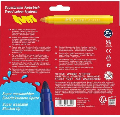 Faber-castell Felt-tip Pen Jumbo Super Washable 24 Pcs 154324