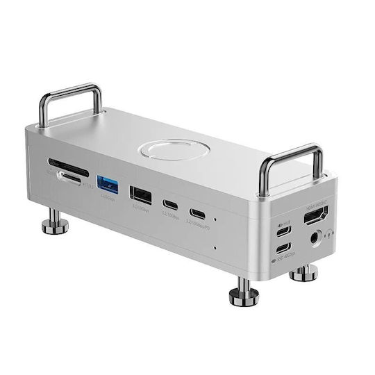 Ulanzi QT03 Док / USB-A / USB-C Докинг станция с 4K PD Ethernet Сребрист