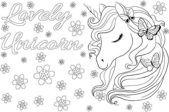 Must Team Must Unicorn Drawing Pad 23x33 40 Sheets Stickers