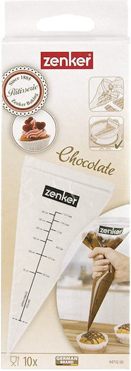 Zenker Plastic Pastry Bag with Zip 32cm Set 10 Pieces