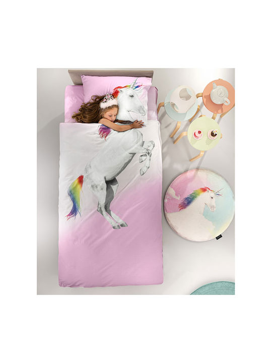 Saint Clair Kids Quilt Set Single with Pillowcase Ceros Suede Pink 160x230cm