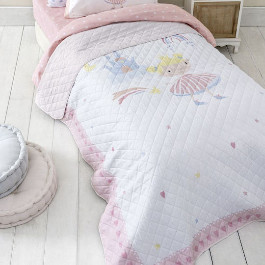 Nima Cuvertură pentru copii Single Alice Pink, White 160x220cm