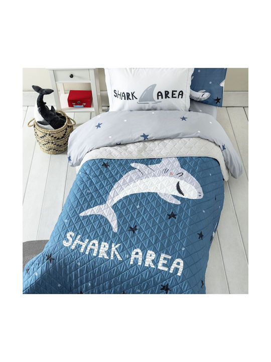 Nima Kids Quilt Single Shark Area Blue 160x220cm