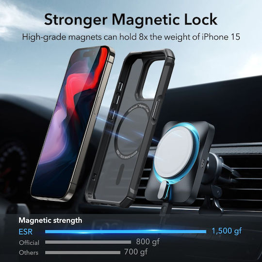 ESR Air Armor Back Cover Plastic / Silicone Black (iPhone 15 Pro)