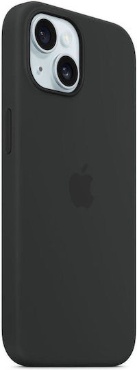 Apple Silicone Case with MagSafe Back Cover Σιλικόνης Μαύρο (iPhone 15 Plus)