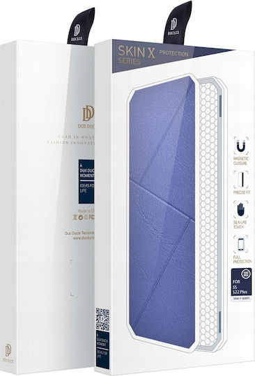 Dux Ducis Skin X Buchen Sie Synthetisches Leder Blau (Galaxy S22+ 5G)