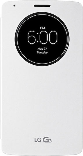 LG Quickcircle Book Δερματίνης Λευκό (LG G3)